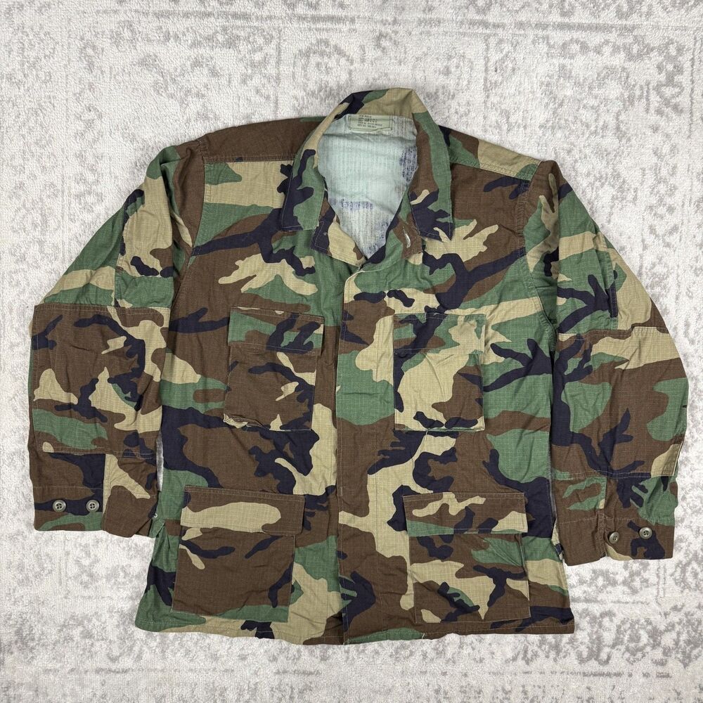 US Military BDU Jacket Coat Combat Woodland Camo M-81 USGI Army Large Regular